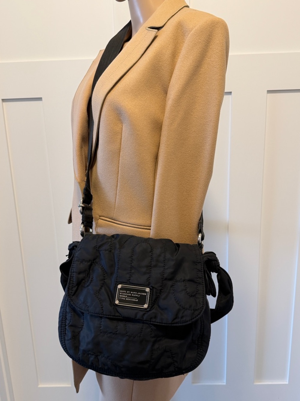 Marc by Marc Jacobs Black Quilted Nylon Crossbody Messenger